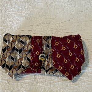 Geometric Red and Black Clutch made from men’s ties